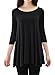 Taydey Womens 3 4 Sleeve Round Neck Tunic Tops
