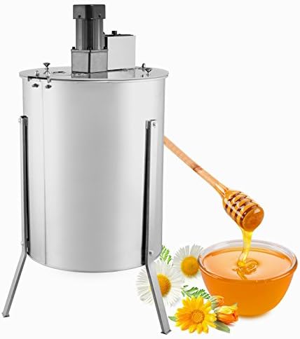 Forkwin Honey Extrator 4 Frame Honey Bee Extrator 120W Frame Honey Extrator Stainless Steel Honey Extrator Equipment