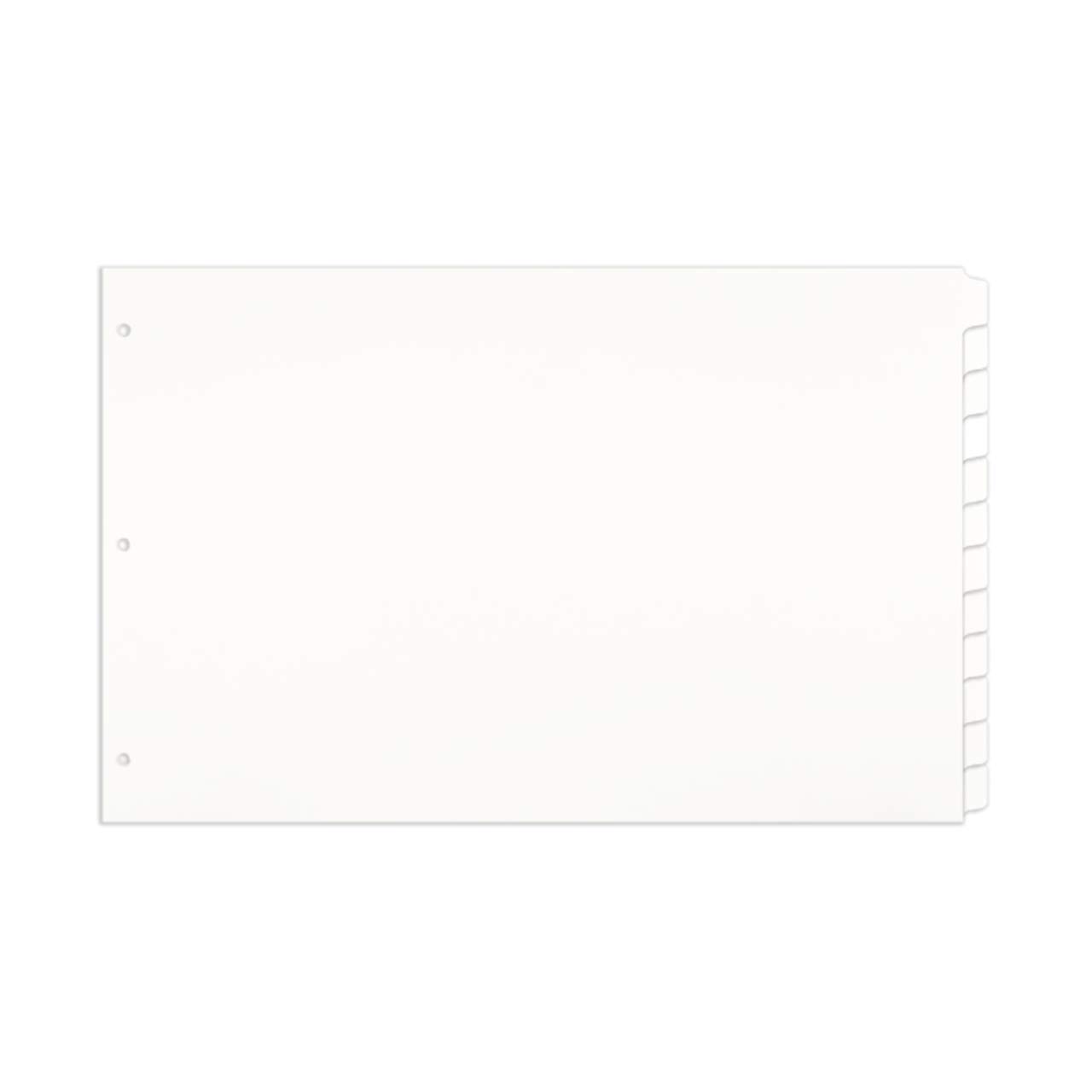Photo 1 of 11x17 White 12 Tabbed Dividers Extra Long (24 per Package) with Holes