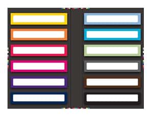Codiarts. Set Of 12 Coloured Pencil File Labels - Self-Adhesive Spine Labels For Wide Ring Binders