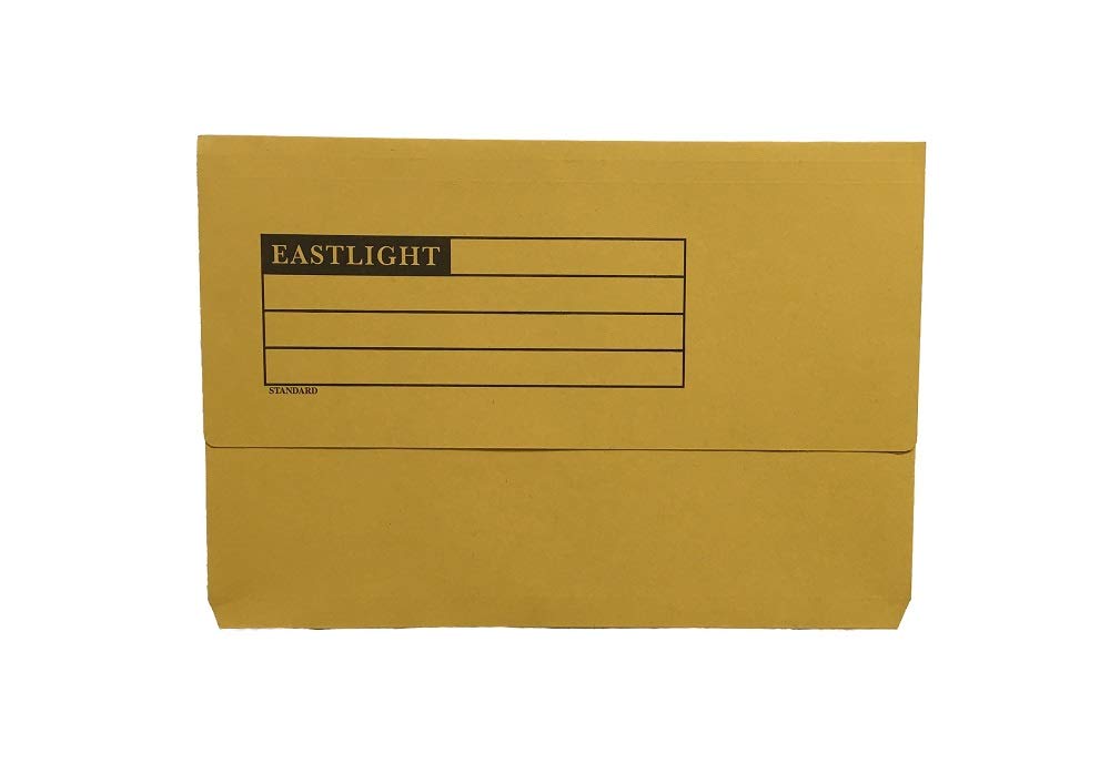 ValueX Document Wallet Lightweight, Half Flap Foolscap, Yellow, Pack of 50