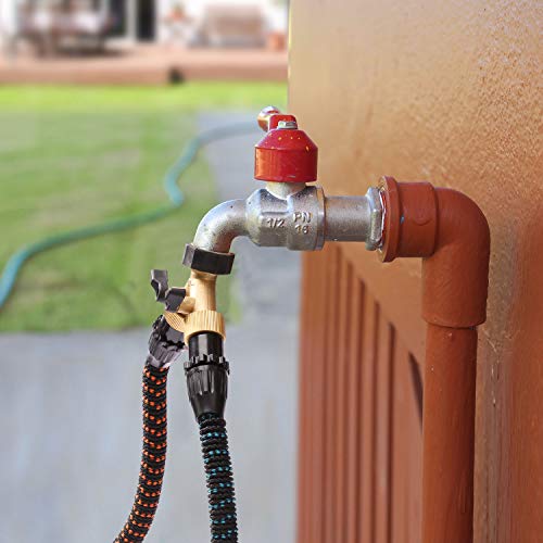 Garden Hose Splitter 2 Way Y Valve Metal Water Splitter Hose Connector,Solid Brass Hose