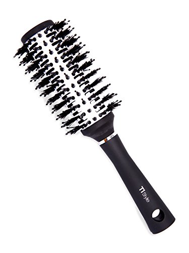 Round Barrel Thermal Hair Brush - Premium Boar Bristles for Volumizing, Blow-Drying, Curl Anti-Frizz (Medium - 1.5 inch Barrel)