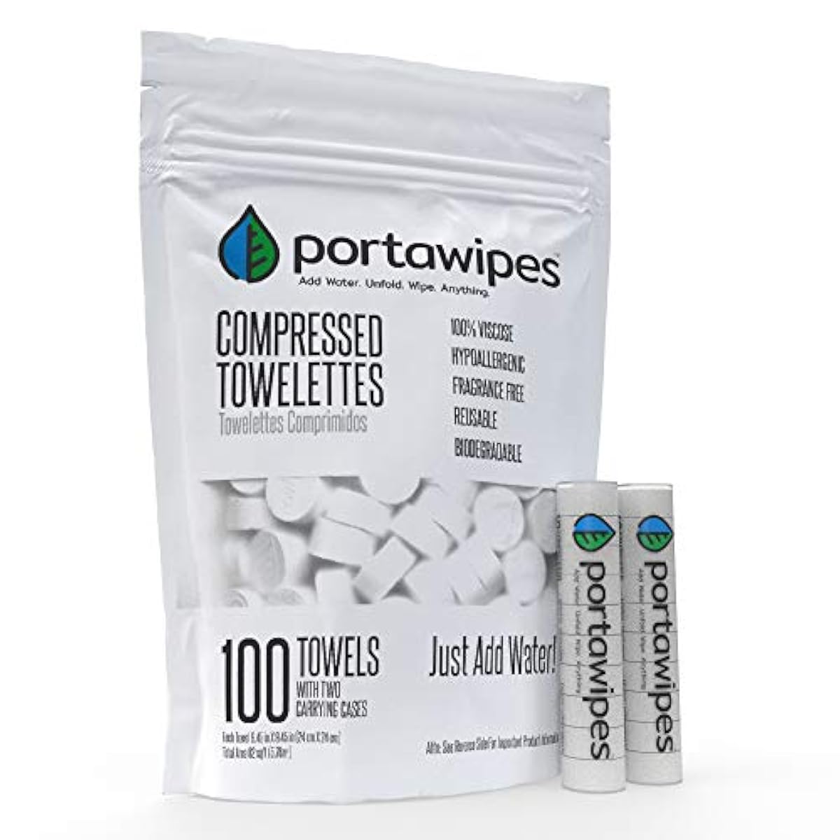 Portawipes Compressed Toilet Paper Tablet Coin Tissues 100 Pack with