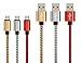 Galaxy S7 Edge Charger,Pack-3 6ft 2m Extra Long Braided Fiber Universal Micro USB Charger Cord Rapid Android Phone Data Charging Cable for Samsung Galaxy S7 S6 Edge HTC LG (Gold/Silver/Red)