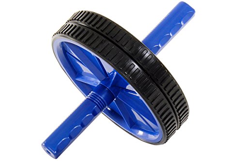 Prosource Fit Dual Ab Wheel Roller Abdominal Exercise Equipment with Comfortable, Easy Grip Handles, Blue