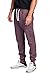 PROGO USA Men's Joggers Sweatpants Basic Fleece Marled Jogger Pant Elastic Waist (Large, Marled Burgundy)