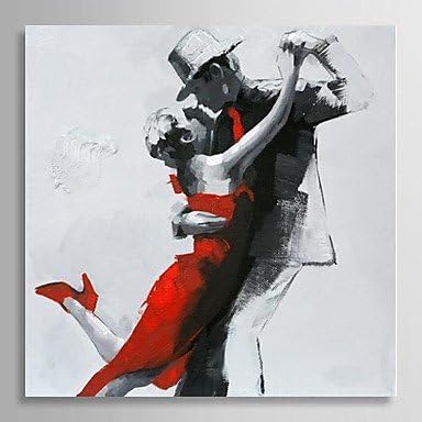 Hand Painted Oil Painting People Couple Dancing with Stretched Frame