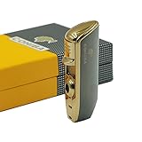 Promotion COHIBA Metal 3 TORCH JET FLAME CIGAR Cigarette LIGHTER WITH PUNCH (Dark gray)