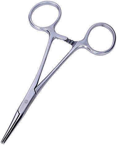14cm Pet Ear Forceps Stainless Steel Straight Head Defeathering Clamp Plier to Pull Pet Dog's Ear Hair