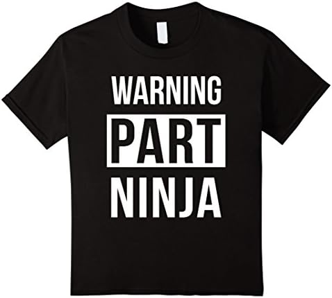 Kids Warning Part Ninja T-Shirt Martial Arts Karate 12 Black