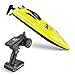 UD Ud08 Remote Control Boat: for Pools, Lakes & Rivers, Fast RC Boat for Adults & Kids with 2.4Ghz Radio Controller, Self-Righting Remote Control Electric Toy Boats, Included Two Batteries, Yellow