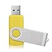 10Pcs USB 2.0 Flash Drive Memory Stick Fold Storage New Design Easy to Carry (4GB, Yellow)