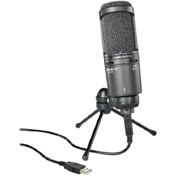 Audio-Technica AT2020USB PLUS Cardioid Condenser USB Microphone, Black