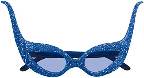 Veil Entertainment Fancy Glitter Rock Star Costume Sunglasses, One Size, Blue