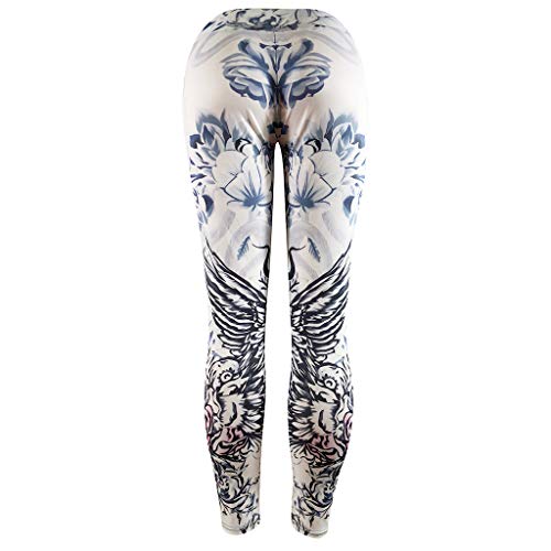 charmsamx Halloween Yoga Pants, Womens Compression Yoga Capri Leggings Skull Rose Flower Printed High Waist Workout Yoga Running Pants Butt Lift Textured Skinny Slim Sports Tights