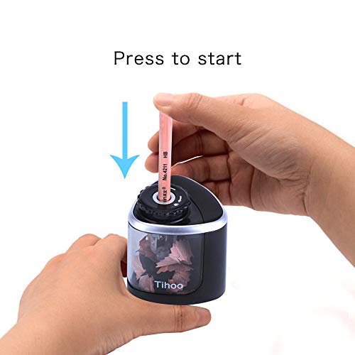 Gotian Electric Pencil Sharpener Auto Durable Portable School Classroom Home Office, more than 800 Times Cutting Pencil Diameter, Suitable for 6-8mm Diameter Pencils - Thumbnail 2
