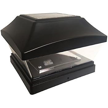 Solar-Powered Black Cap Light For 6x6 Posts - White LED, Dusk-to-Dawn, Outdoor Garden Light 10 thumbnail image