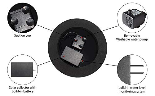 Gocheer Solar fountain Pump, Garden Solar Water Pump Panel Kit Free Standing Floating with 4 Spray Heads, Outdoor Watering Submersible for Birdbath, Pond, Pool, Patio, Lawn and Garden Decoration