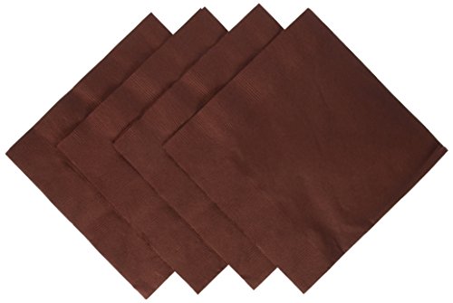 Amscan Disposable 2-Ply Dinner Party Napkins Tableware, Chocolate Brown, Paper , 7