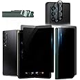 Tempered Glass Front Screen Protector Samsung Galaxy Z Fold 3 5G+ Privacy Inner Protector Camera Lens Protector Side Film [Scratch Resistant] [Bubble Free]