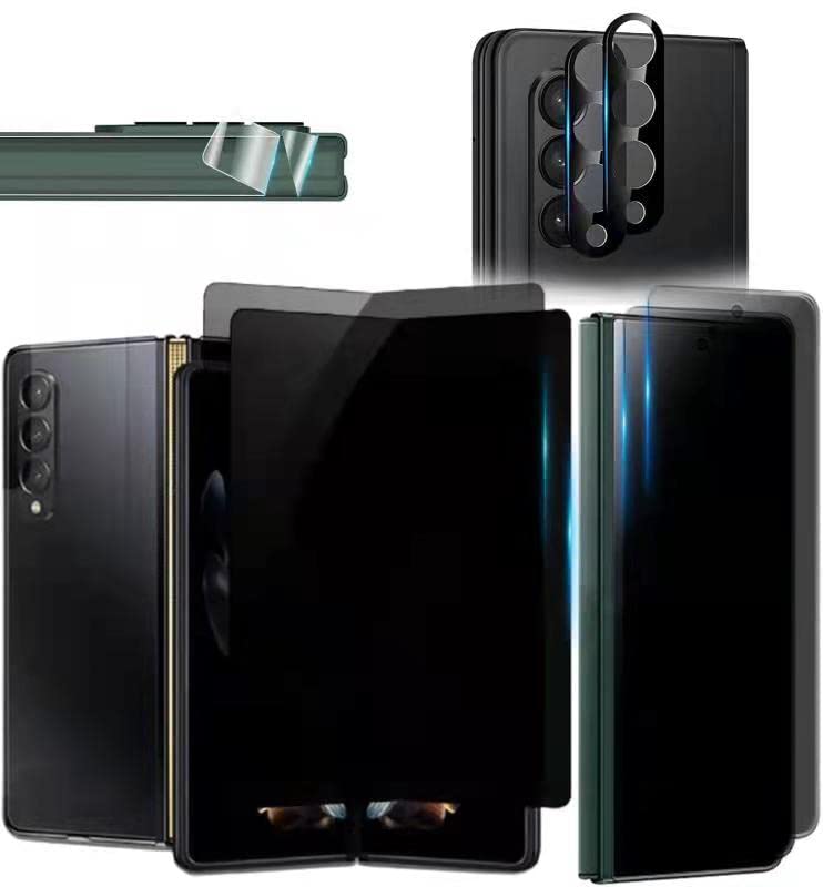 Photo 1 of Tempered Glass Front Screen Protector Samsung Galaxy Z Fold 3 5G+ Privacy Inner Protector Camera Lens Protector Side Film [Scratch Resistant] [Bubble Free]