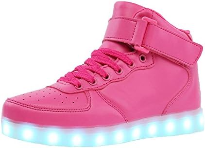 TULUO Kid & Men & Woman USB Charging LED 7 Colors Light High Top Sneakers Light Shoes