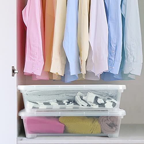 Lesbin 3Pack Plastic Under bed Storage Box, Clear Latch Bin with Lid