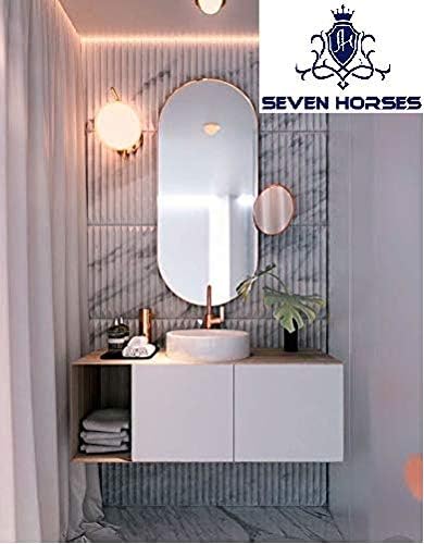 SEVEN HORSES Designer Full Length Frameless Bevelled Dressing Mirror (Size:12 X 36 Inch)