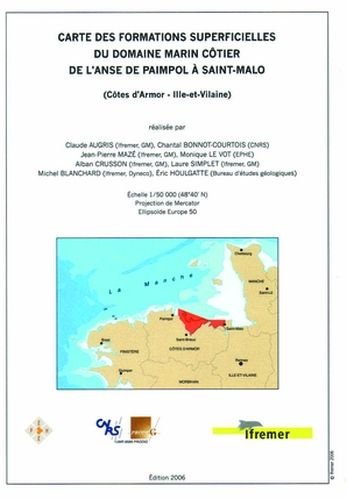 Carte des formations superficielles du domaine marin côtier de l'Anse de Paimpol à Saint-Malo