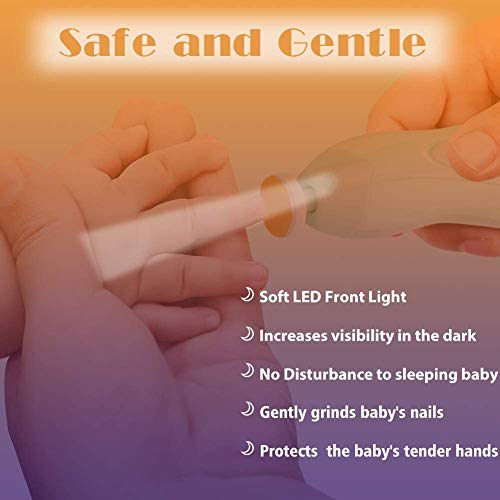 Baby Nail File Electric Nail Trimmer with Clippers,Baby Nail Clipper with LED Light,Whisper Quiet Design Safe for Newborn Toddler Kids or Women,Toes and Fingernails Care (Green)