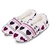 Zegee Womens Fuzzy Indoor Soft Sock Slippers Non-Slip Sole Cozy Warm Slip-on House Bedroom Slippers (L 9-10, Hearts)