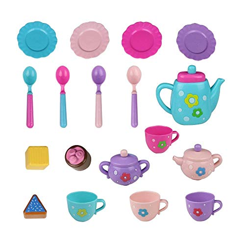 yoptote Tea Party Set Pretend Play Food Toy Cake Teapot Kitchen Playset Utensils Learning Source Gifts Girls Boys Toddlers Kids - Thumbnail 2