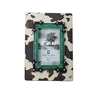 Cowgirl Kim Wooden Printed Cowhide Picture Frame~ 4" X 6"