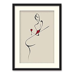 Black Framed Canvas Wall Art Line Drawing of Woman Home Artwork Decoration for Living Room, Bedroom - 23x31 inches