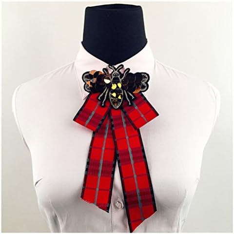 Satin Ribbon Bowknot Brooch Pin Necktie Ribbon Pre Tied Neck Tie Wedding Party Bow Tie (Style 6)