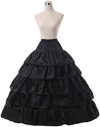 Noriviiq 4 Hoop Petticoat Underskirt 5 Layer Ruffles Full Crinoline Slip for Bridal Wedding Gown Evening Dress
