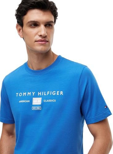 Uomo T-Shirt Maniche Corte Brand Love Mono Stack in Cotone, Blu (Blue Orbit), M
