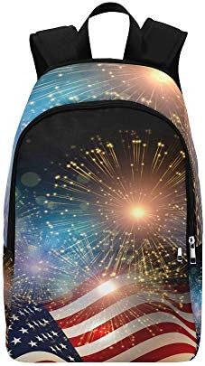 July Th Independence Day USA American Casual Daypack Travel Bag College School Backpack for Mens and Women