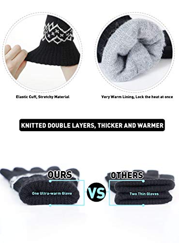 TRENDOUX Handschuhe Herren Touchscreen, Winterhandschuhe Damen Unisex - Wolle Gefüttert - Weich Verdickt Dehnbares… – Bild 5