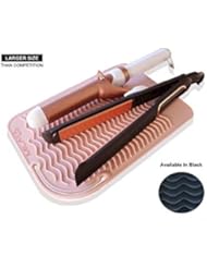 Professional Silicone Heat Resistant Styling Station Mat for All Hair Irons, Curling Iron, Straightener Pad, Iron Flat Hair, Waver, Hair Styling Tools Appliances Hair Dryer Salon Tools Rose Gold Blush