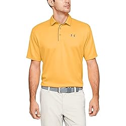 Under Armour Men's Tech Golf Polo , Mango Orange