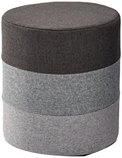 INTER FAST Round pillow sofa stool footstool change shoes stool fashion fabric stool (Color : Brown)
