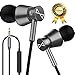 Marsno M2 Wired In Ear Headphones, Earbuds, Full Metal Earphones with Mic and Volume Control, High Definition, Noise Isolating, Deep Bass, Ergonomic Design &Crystal Clear Sound,3.5mm Jack,Grey Housing