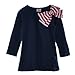 BHL Girls Sets 3-8Y Striped Bow 2 Piece (3-4Y, Navy)