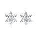 EleQueen 925 Sterling Silver Cubic Zirconia Winter Snowflake Stud Earrings Clear
