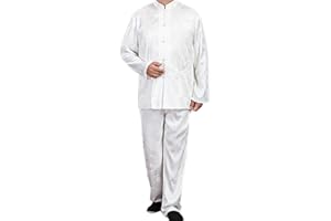 YEMYIQZ Kung Fu Uniform for Men Shirt Suit Chinese Traditional Tang Hanfu Martial Arts Wing Chun Tai Chi Training Cloth Pants