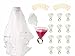 Bachelorette Bride Party Ultimate All In One Bundle; Including 1 White Bridal Wedding Veil, Set of 12 Shot Glass Rings, and 12 Bride Tribe Temporary Tattoos Made From Shiny Metallic Gold Foil