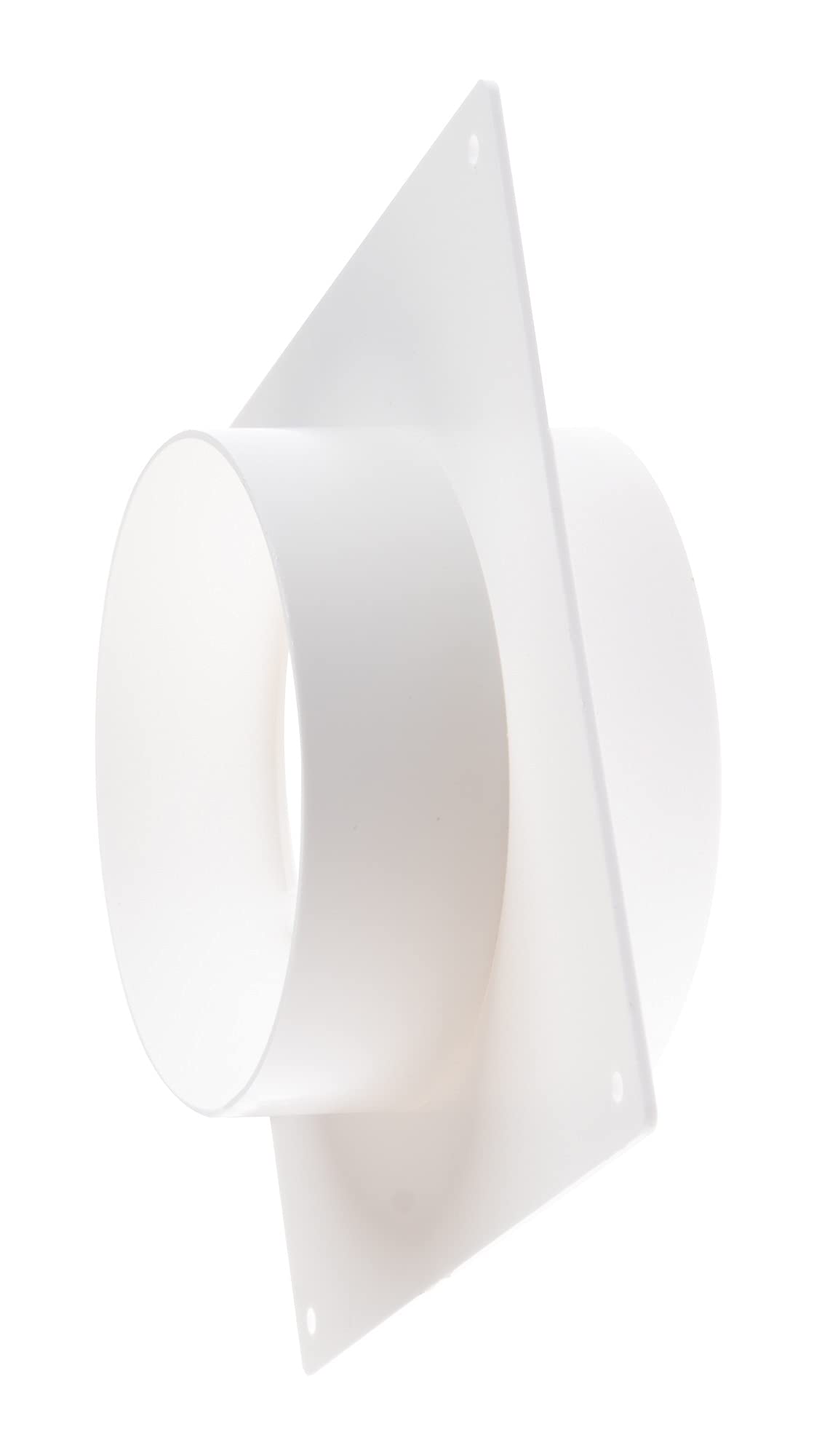 Steinberg14 White Ø 100mm / 4" Round Wall Flange Without Backflow Valve, PVC Connector for Ventilation Pipe