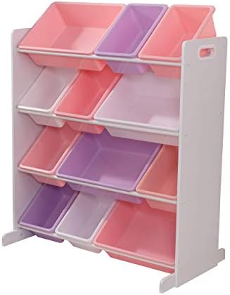 Kidkraft Sort It And Store It 12 Bin Unit, White With Pastel Bins